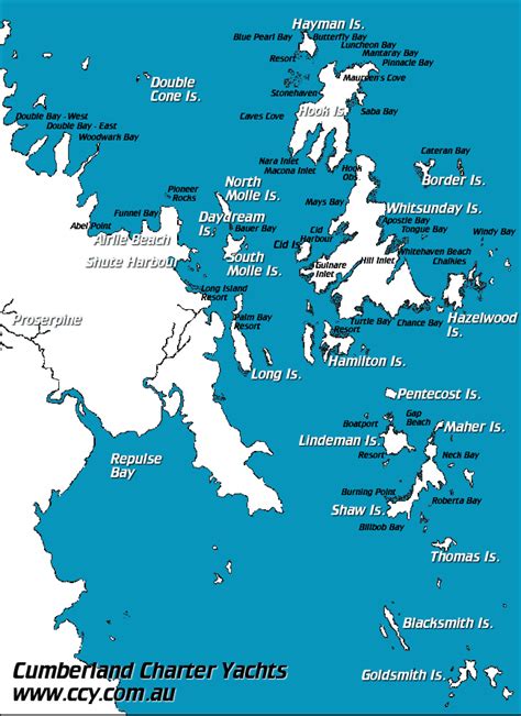 Whitsunday Islands Map | Color 2018