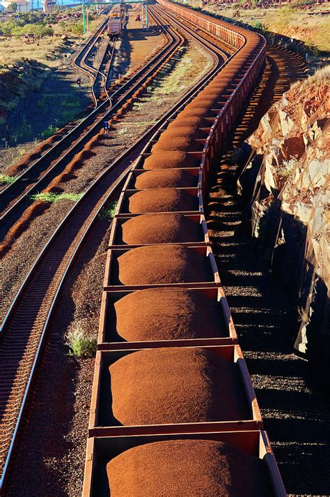 Iron Ore Train, Newman, Pilbara by John W Banagan