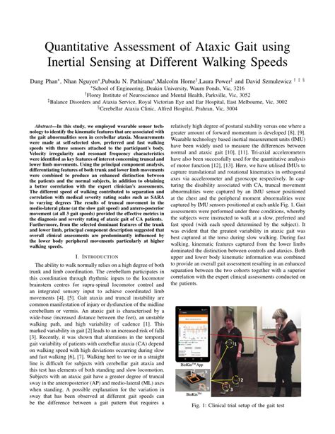 (PDF) Quantitative Assessment of Ataxic Gait using Inertial Sensing at ...