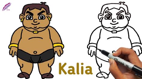 How to draw Kalia from Chhota Bheem Easy | Kalia drawing step by step ...