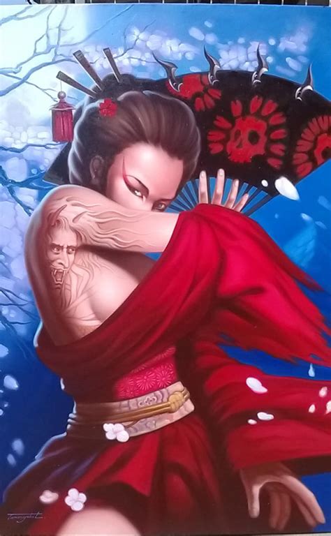 Geisha Painting Art Work Painting Oil Painting on Canvas. - Etsy