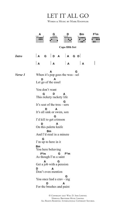 Let It All Go by Mark Knopfler - Guitar Chords/Lyrics - Guitar Instructor