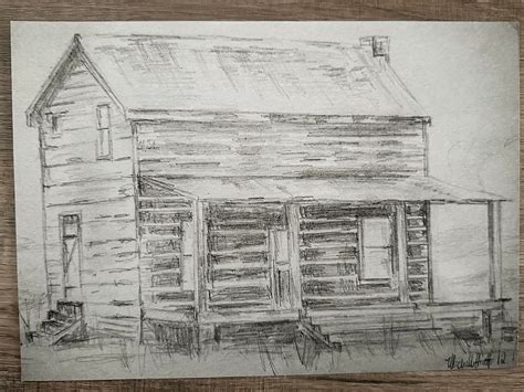 Print of Original Cabin Pencil Drawing, Fine Art - Etsy