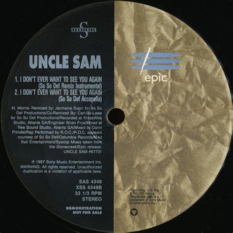 Uncle Sam – I Don't Ever Want To See You Again (So So Def Remix) (1997, Vinyl) - Discogs