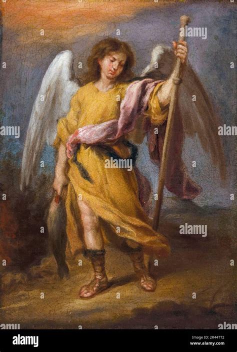 Bartolomé Esteban Murillo, Archangel Raphael, painting circa 1680 Stock ...