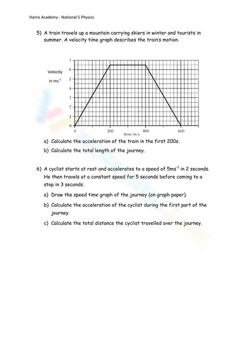 Free Velocity-time Graph Worksheet with Answers PDF