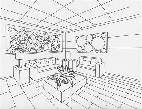 2-point perspective | Perspective drawing, Interior design sketches ...