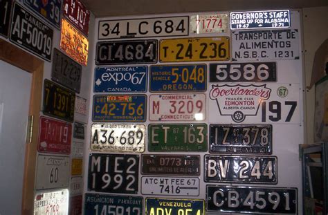 Woody's Garage Wall #1, more 1967 era LICENSE PLATES | Flickr