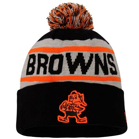 Men's New Era Black Cleveland Browns Biggest Fan Redux Cuffed Knit Hat