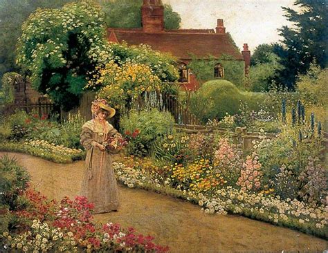 Victorian English garden Painting | Come Into the Garden, Maud | Pint ... | English garden ...