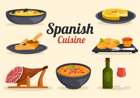 Spanish Food Cuisine Illustration Stock Illustration Download Image Now ...