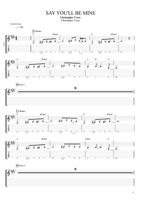 Say You'll Be Mine Tab by Christopher Cross (Guitar Pro) - Full Score | mySongBook