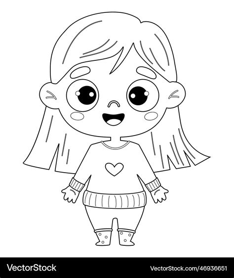 Kid Outline Drawing Coloring 23254435 PNG, 47% OFF