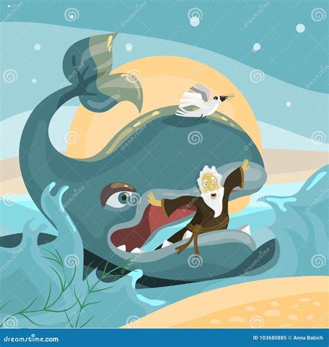 Jonah And The Whale Cartoon Vector | CartoonDealer.com #89356229