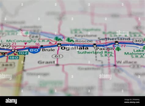 Ogallala Nebraska USA Shown on a Geography map or Road map Stock Photo - Alamy