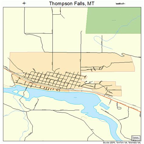 Thompson Falls Montana Street Map 3073825