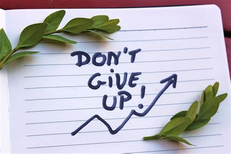 don't give up, motivation, the inscription, handbook, notes, boxwood, mirta, notebook, diary ...