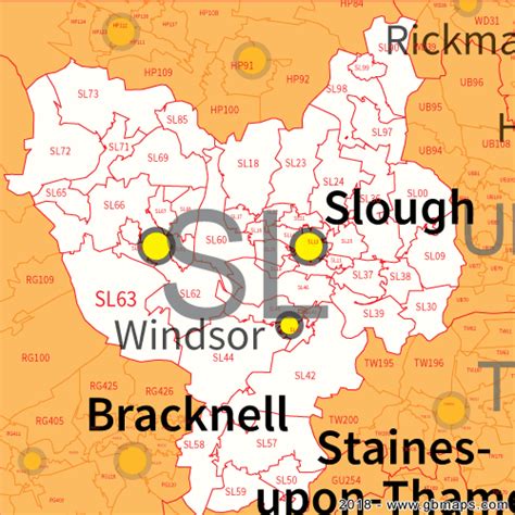 Slough Postcode Area, District and Sector maps in Editable Format