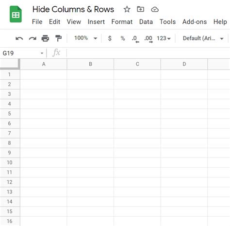 How To Hide Columns & Rows In Google Sheets