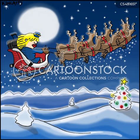 Santa's Sled Cartoons and Comics - funny pictures from CartoonStock