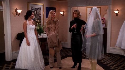 Monica, Megan, Rachel, and Phoebe (Friends 7x17: The One with a Cheap Wedding Dress) | Rachel ...