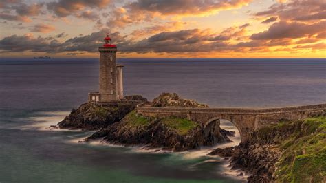 Fondos de Pantalla 1920x1080 Francia Costa Faro Puentes Brittany, Petit Minou Lighthouse Roca ...