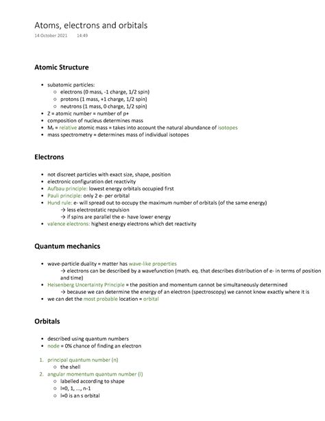 Section A (Structure and Bonding) notes - chem0011 - UCL - Studocu