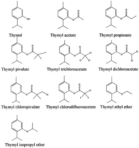 Structures of thymol and its derivatives. | Download Scientific Diagram