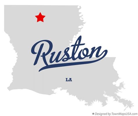 Map of Ruston, LA, Louisiana