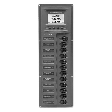 BEP® 902V-DCSM - 12-Way/6 Loads DC Circuit Breaker Panel with Digital Display