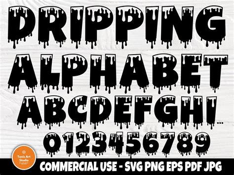 Digital Prints Dripping SVG Cricut Silhouette Commercial Use Dripping Letters Svg Letters Cut ...