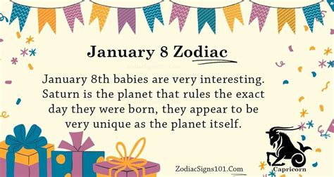 January 8 Zodiac Is Capricorn, Birthdays And Horoscope - ZodiacSigns101