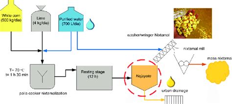 Diagram of the nixtamalization process and the point of generation ...