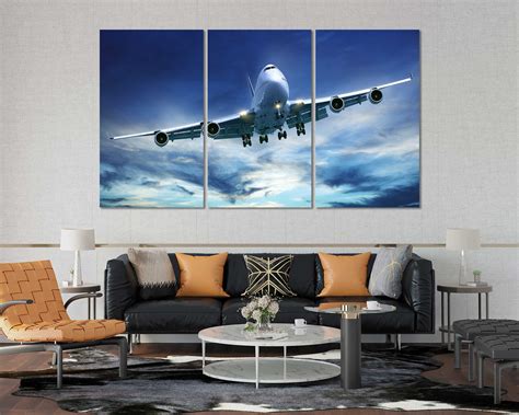 Big Passenger Airplane Wall Decor Airliner Print on Canvas | Etsy