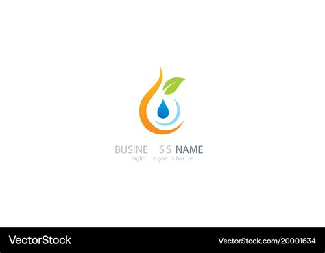 Eco water drop logo design Royalty Free Vector Image