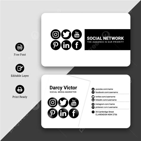 Social Media Marketer Business Card Template Download on Pngtree