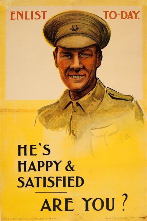 Original Vintage Posters -> War Posters -> Enlist Today He Is Happy WWI ...