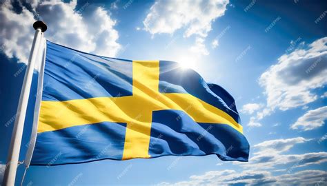 Premium AI Image | Swedish flag on a sunny day Generative AI