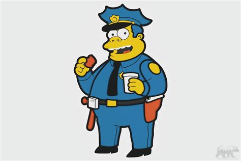 Chief Wiggum (Simpsons) Layered Design for cutting - LaserCraftum