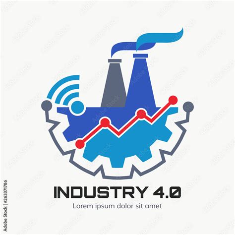 Industry 4.0 Concept Business Control or Logo Stock Vector | Adobe Stock