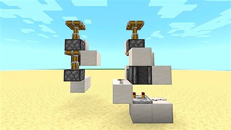 Two Simple Vertical Double Piston Extender Designs! Minecraft Bedrock ...