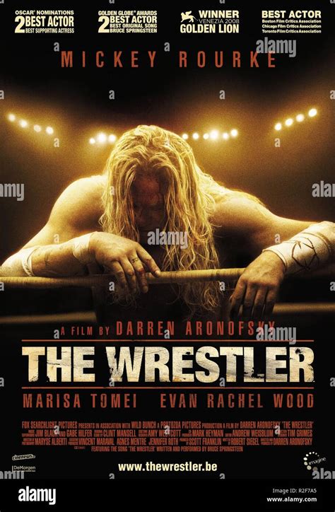 The Wrestler Year : 2008 Director : Darren Aronofsky Mickey Rourke Movie poster Stock Photo - Alamy