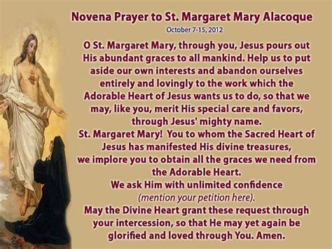 NATIONAL SHRINE OF THE SACRED HEART: NOVENA PRAYER TO ST. MARGARET MARY ...