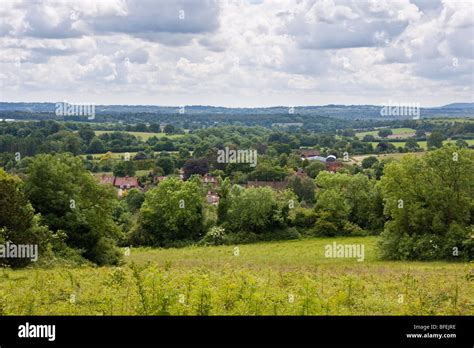 View over countryside in Surrey, England Stock Photo - Alamy