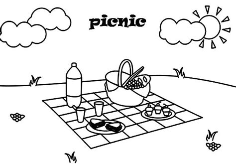 Picnic Blanket Coloring Page Coloring Pages