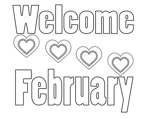 Welcome February Coloring Pages | February colors, Preschool coloring pages, Coloring pages