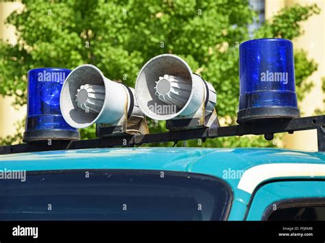 Sirens on the police car Stock Photo - Alamy