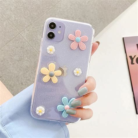 Bling Daisy Clear iPhone Case | FINISHIFY