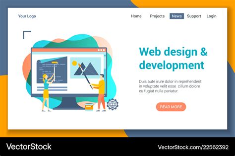 Web development lp template Royalty Free Vector Image