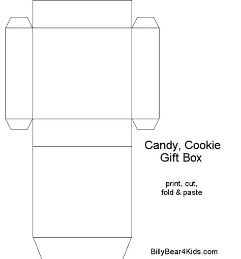 BillyBear4Kids.com Gift - Candy - Cookie Box Templates | Box template ...
